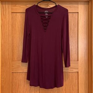 Maurices Burgundy Long Sleeve Top